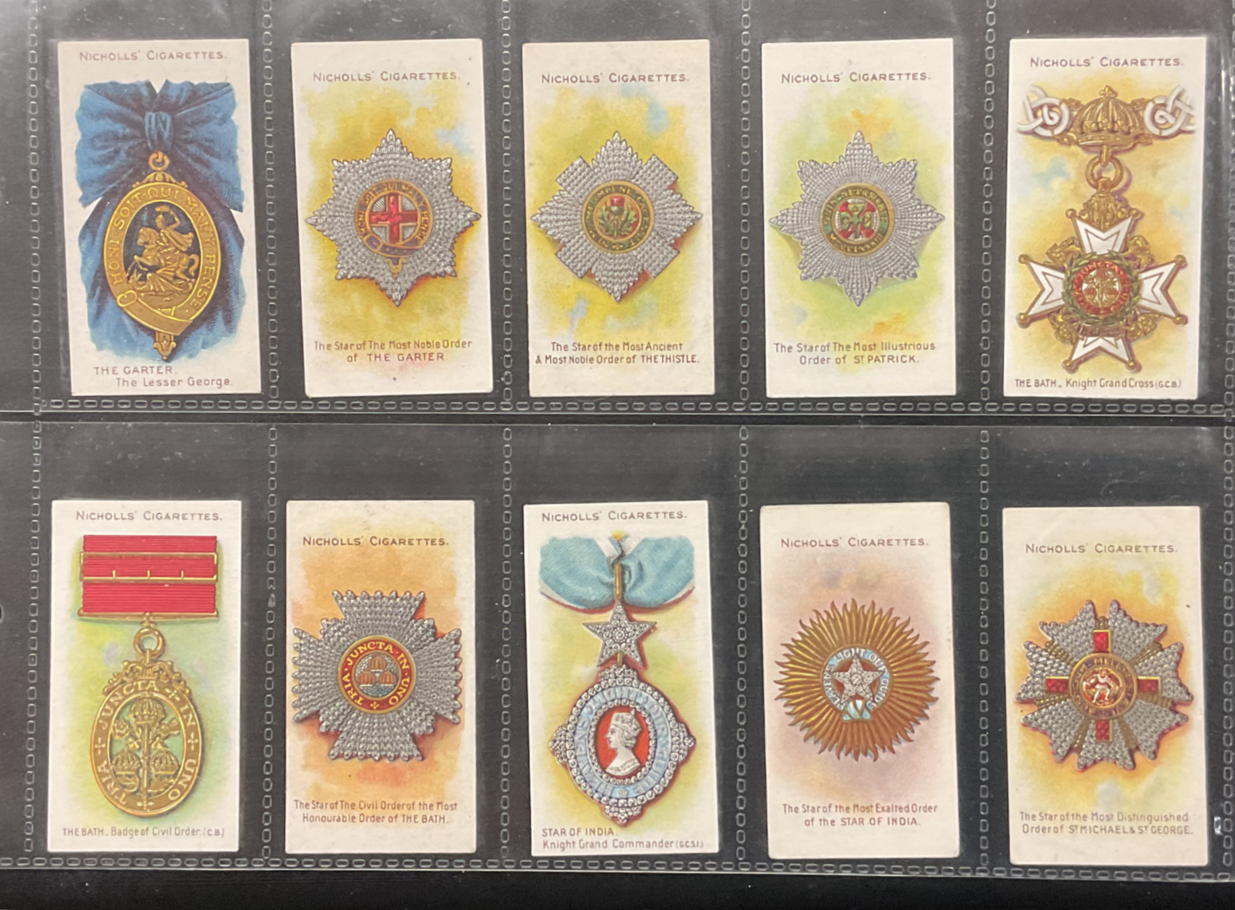 Nicholls Orders Of Chivalry Cigarette Cards