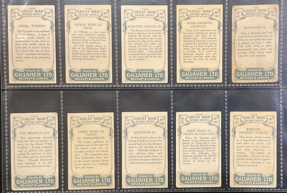 Thumbnail: Gallaher The Great War Second  Series Cigarette Cards
