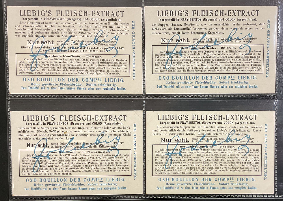 Thumbnail: Liebig Famous Merchants S901 Liebig Cards