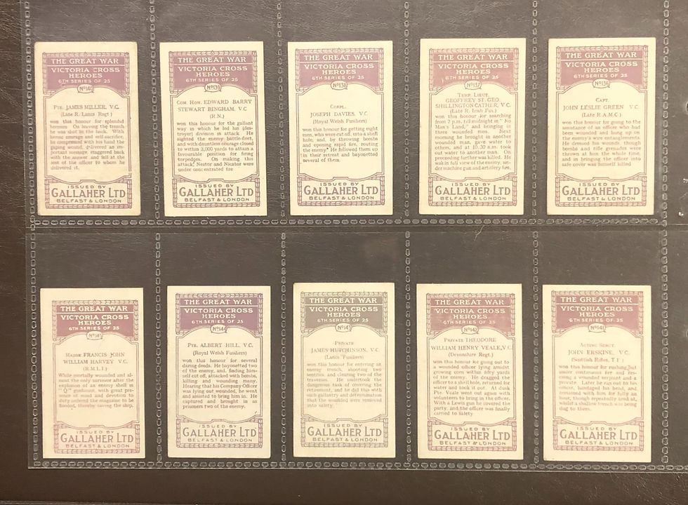 Thumbnail: Gallaher The Great War Victoria Cross Heroes 6th Series 126-150 Cigarette Cards