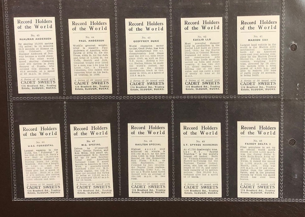 Thumbnail: Cadet Record Holders Of The World Confectionary Cards