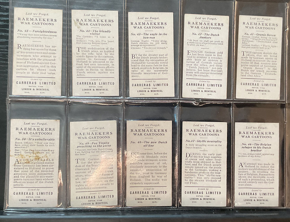 Thumbnail: Carreras Raemakers War Cartoons Cigarette Cards