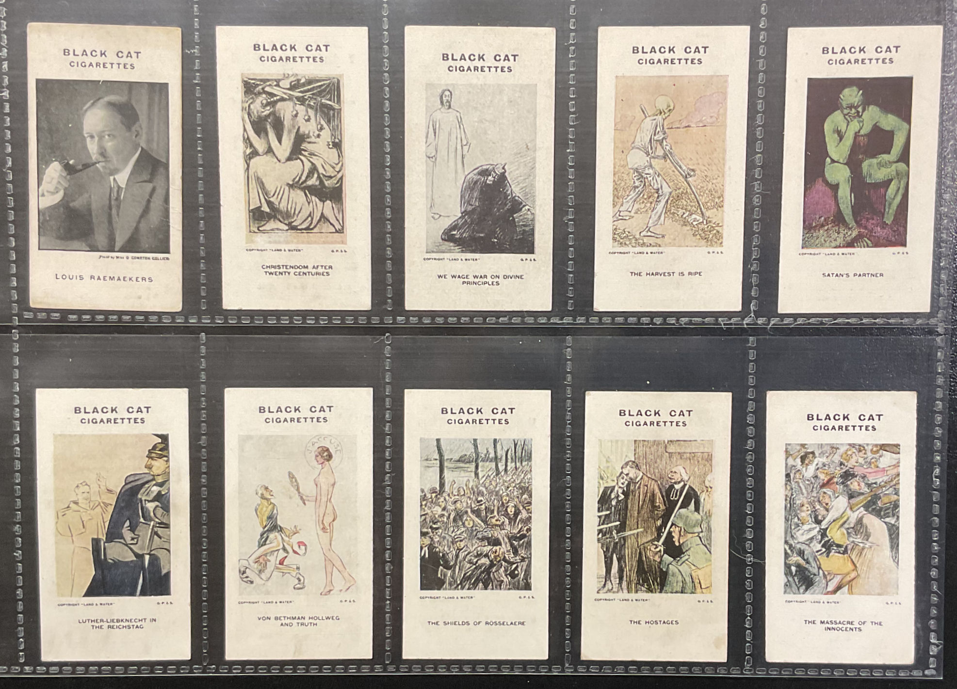 Carreras Raemakers War Cartoons Cigarette Cards