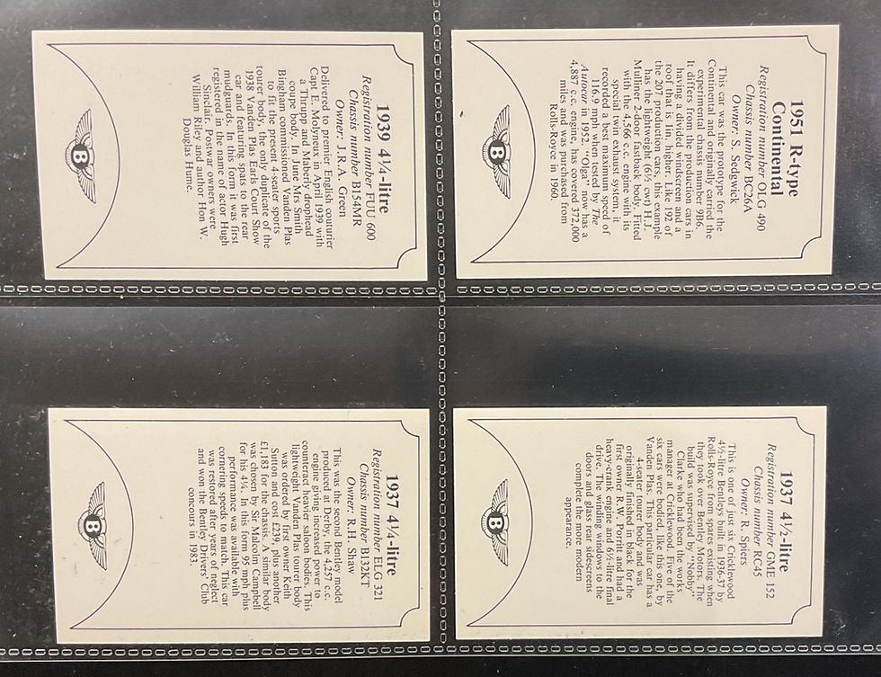 Thumbnail: Rolls Royce Bentley Cars 1st Series Trade Cards