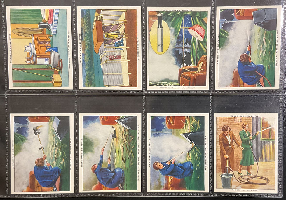 Thumbnail: Churchman Air Raid Precautions Cigarette Cards