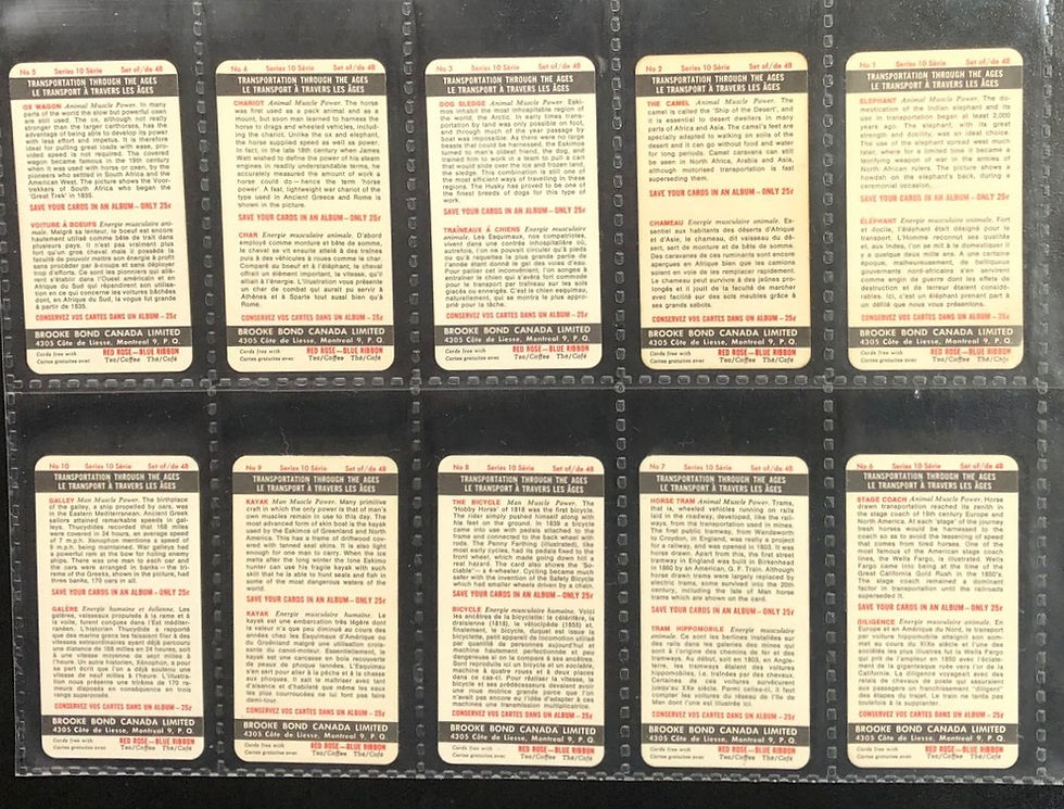 Thumbnail: Brooke Bond Tea Canada Transportation Through The Ages Top Line Red Tea Cards