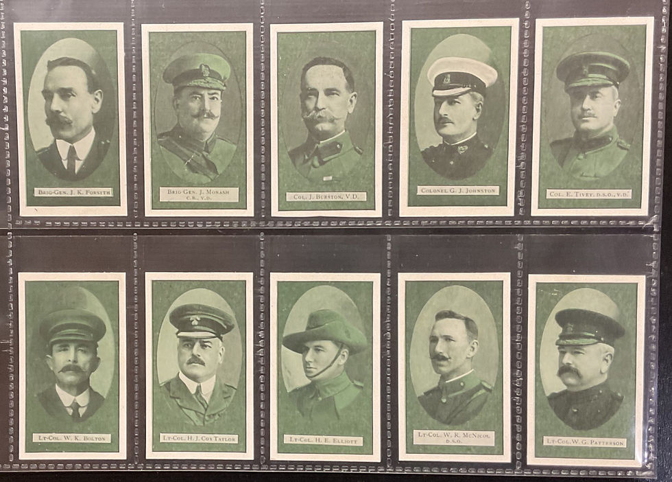 Thumbnail: Hoadley Chocolate Great War Leaders Australian Issue Confectionary Cards