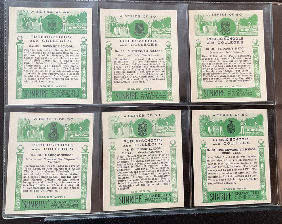 Thumbnail: Hills Public Schools And Colleges Cigarette Cards
