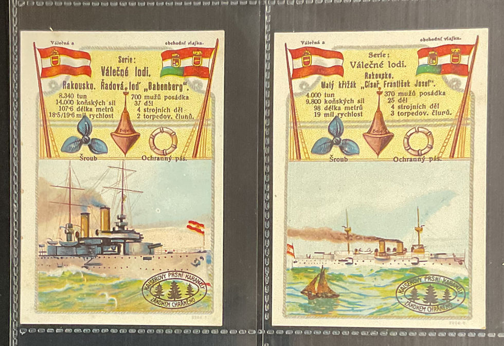 Thumbnail: Kaiserovy Warships Austrian Issue Trade Cards