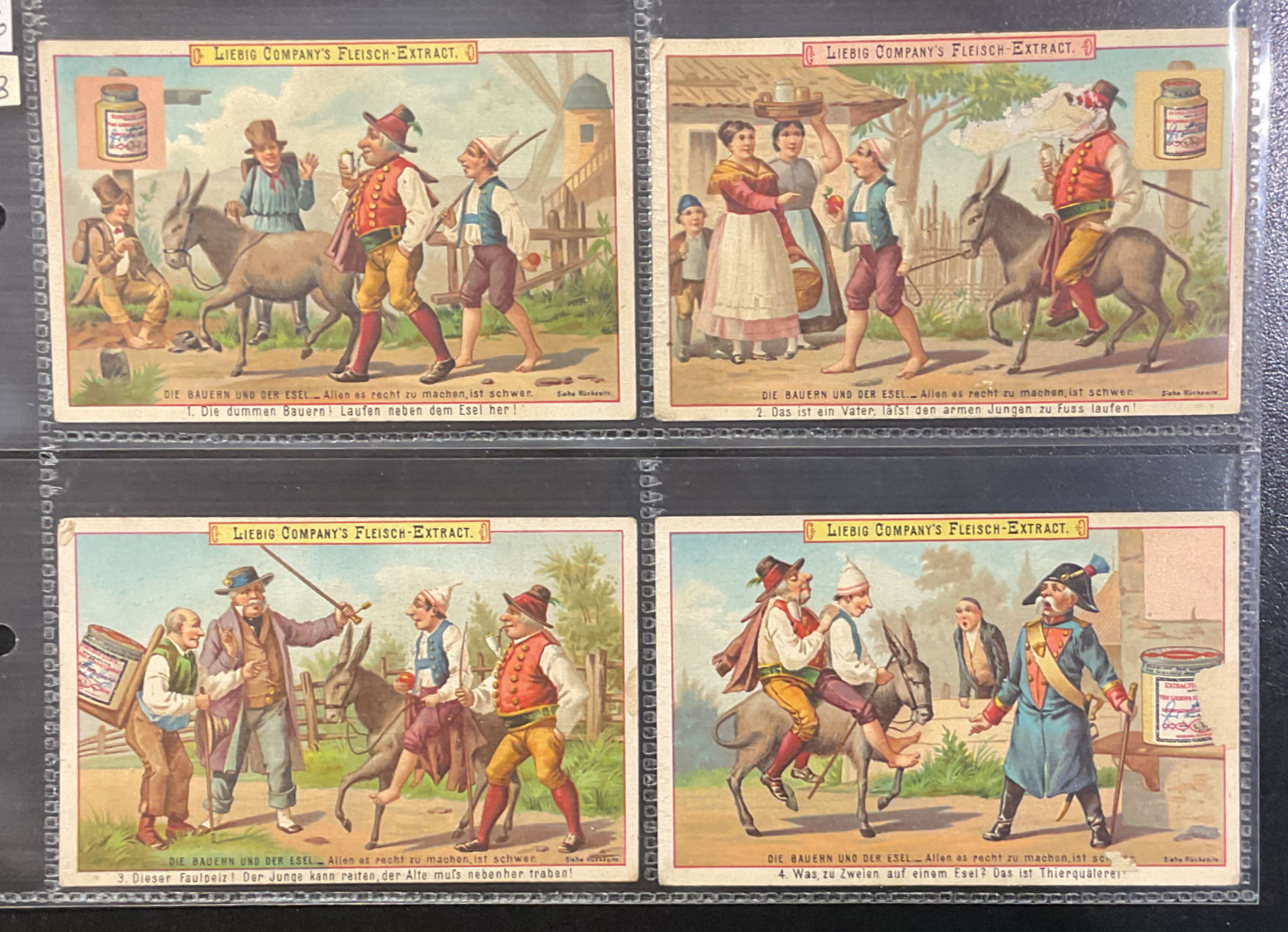 Liebig Father Son & Donkey S338 Trade Cards