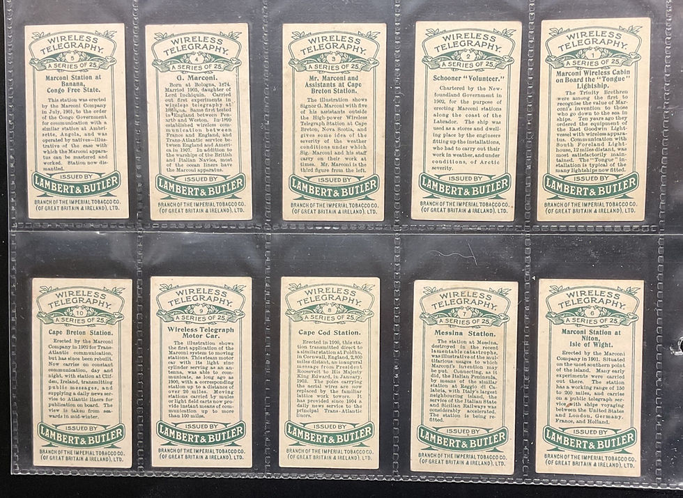 Thumbnail: Lambert & Butler Wireless Telegraphy Cigarette Cards