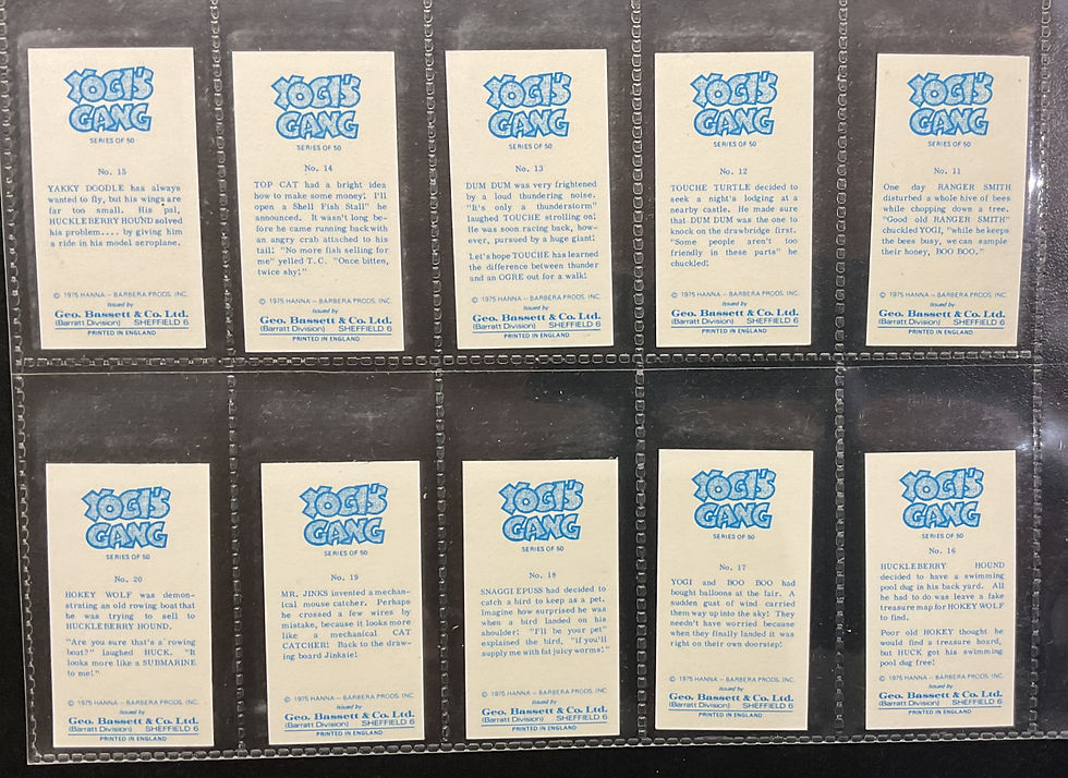 Thumbnail: Basset Barratt Division Yogi's Gang Confectionary Cards