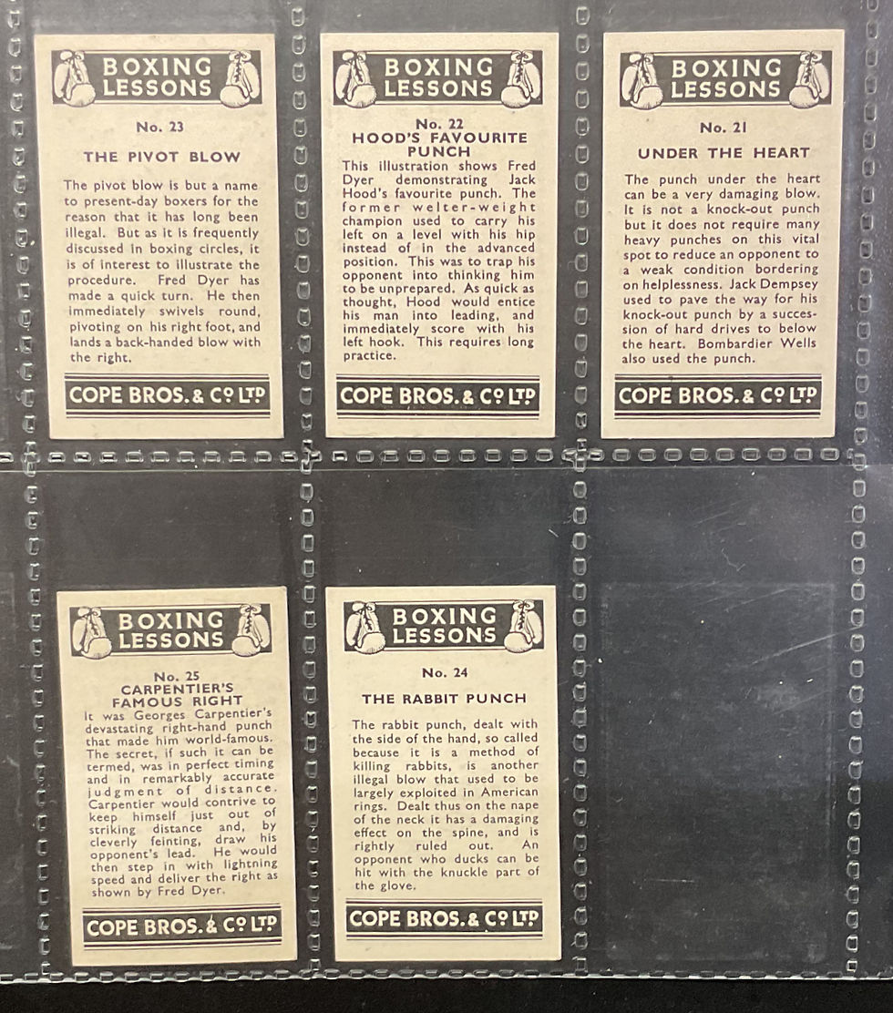 Thumbnail: Copes Boxing Lessons Cigarette Cards