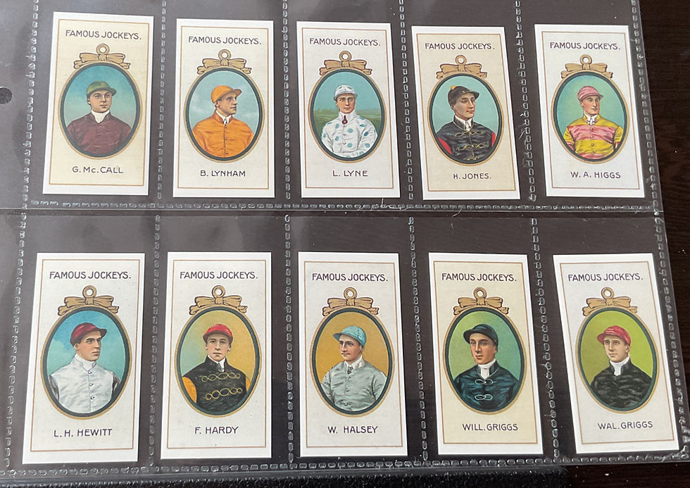 Thumbnail: Taddy & Co Famous Jockeys With Frame Reproduction Cigarette Cards