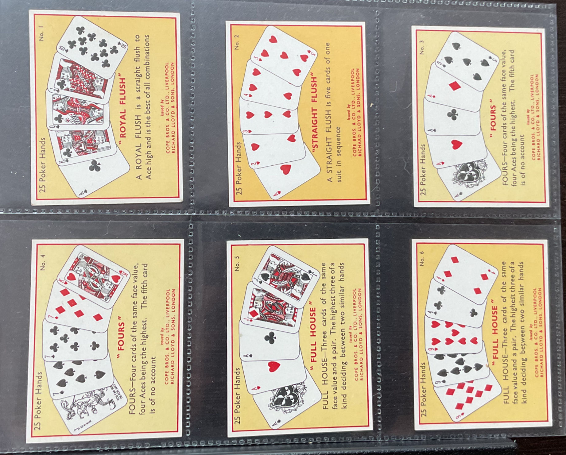 Copes The Game Of Poker Cigarette Cards