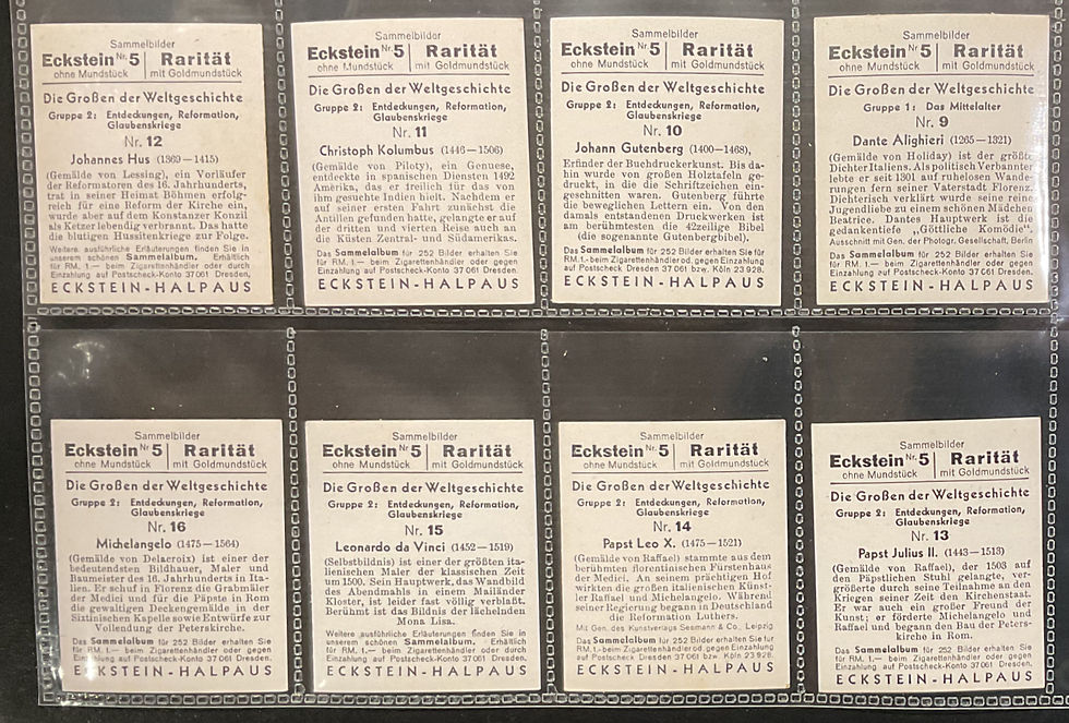 Thumbnail: Eckstein Major Events In World History German Issue Cigarette Cards