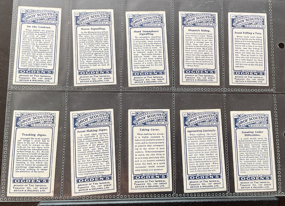 Thumbnail: Ogdens Boy Scouts 1st Series Blue Back Cigarette Cards