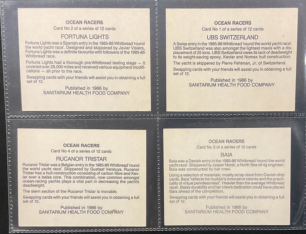Thumbnail: Sanitarium Ocean Racers Cereal Cards