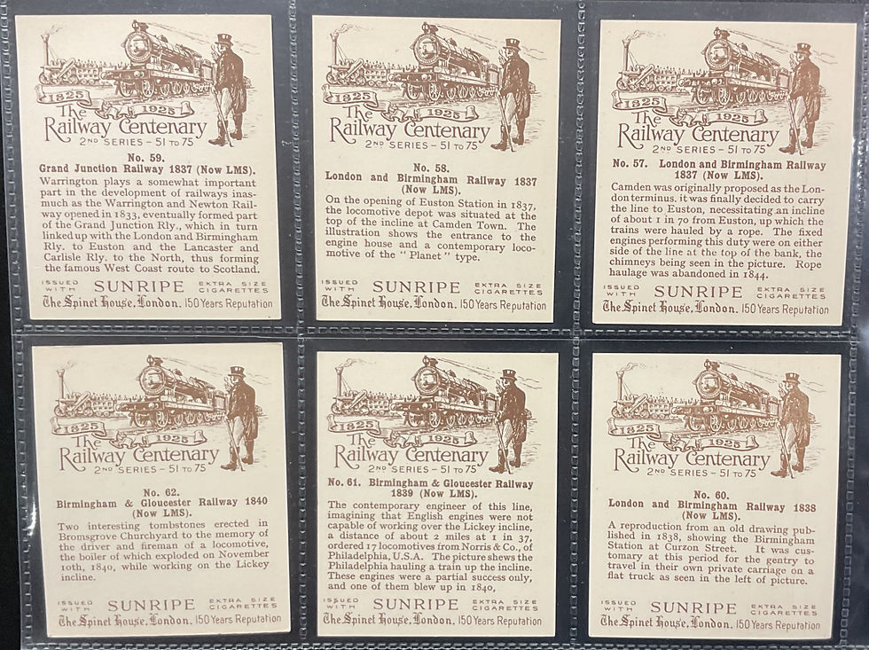 Thumbnail: Hills The Railway Centenary 1825 - 1925 2nd Series Cigarette Cards