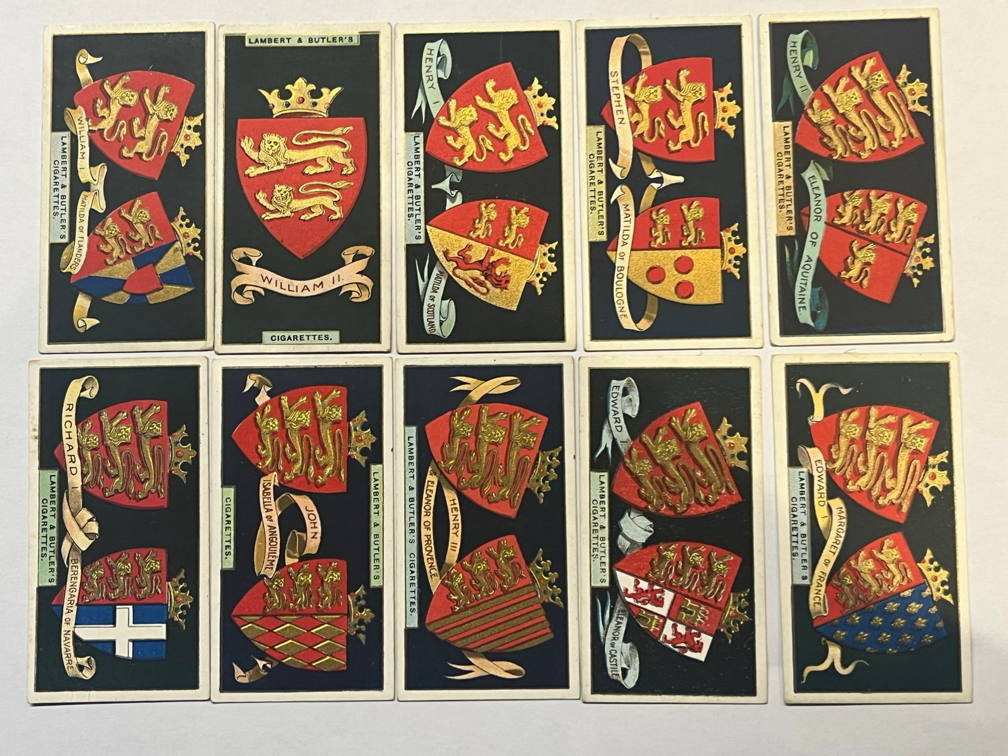 Lambert & Butler Arms Of Kings & Queens Of England Cigarette Cards