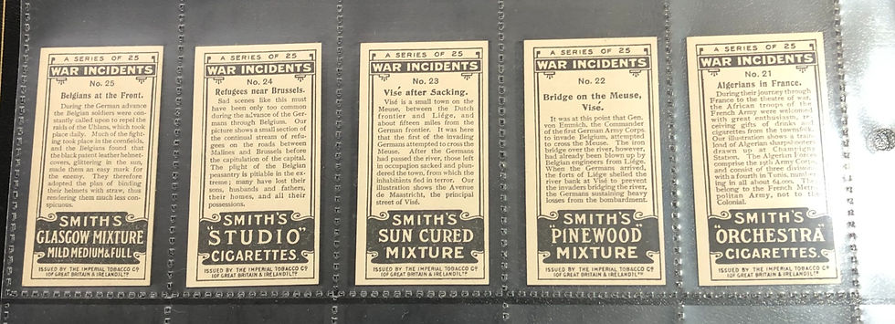 Thumbnail: Smiths War Incidents First Series  Cigarette Cards