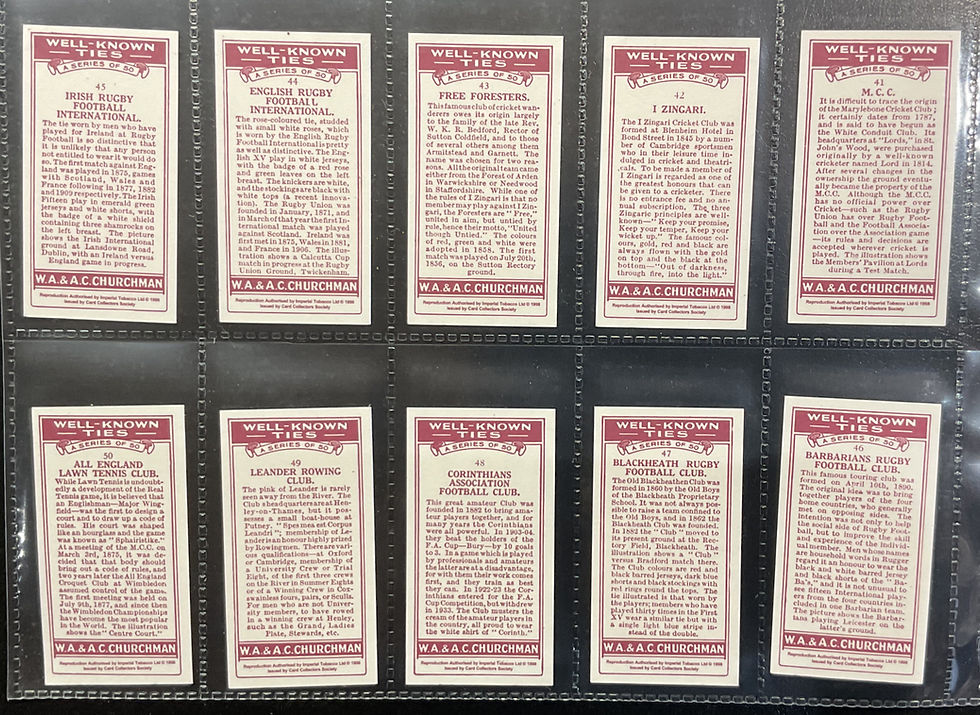 Thumbnail: Churchman Well Known Ties Reproduction Cigarette Cards
