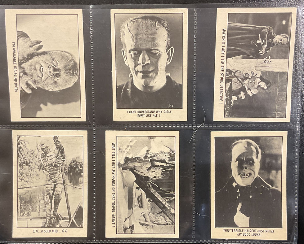 Thumbnail: A&BC Gum You'll Die Laughing Creature Feature Bubblegum Cards
