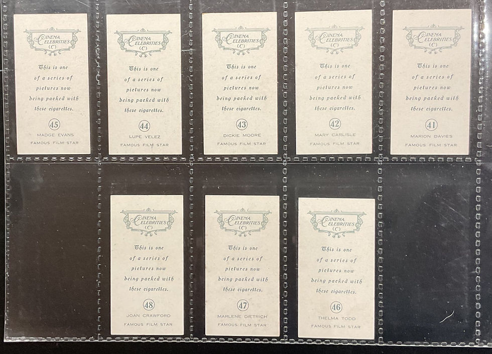 Thumbnail: British American Tobacco B.A.T Cinema Celebrities Cigarette Cards