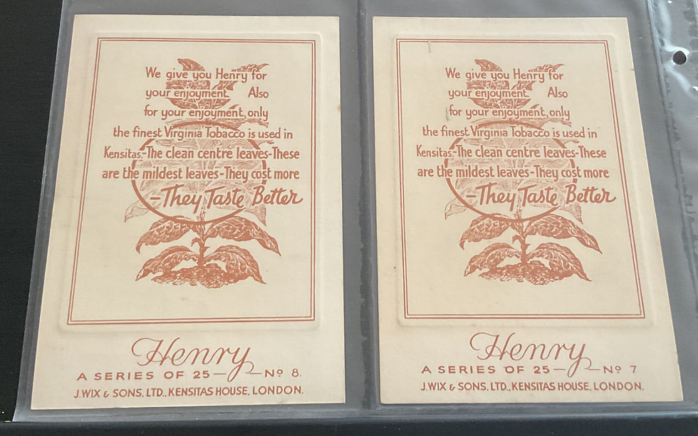 Thumbnail: Wix Henry 1st Series Cigarette Cards