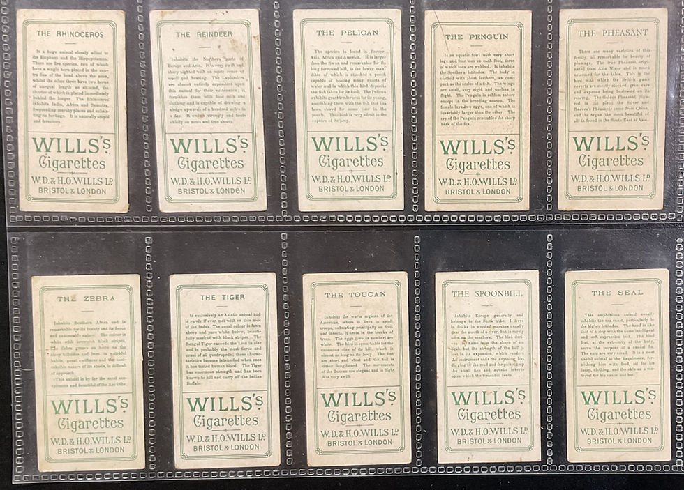 Thumbnail: Wills Overseas Animals And Birds No Series Title Cigarette Cards