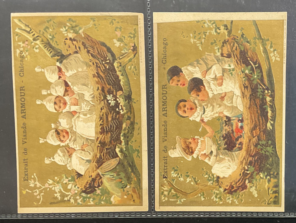 Thumbnail: Extrait De Viande Armour Chicago Children In Birds Nests Trade Cards