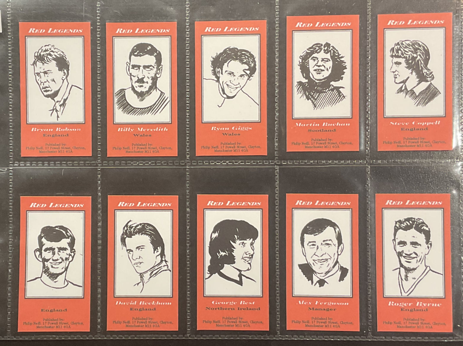 Philip Neill Red Legends Manchester United Football Trade Cards