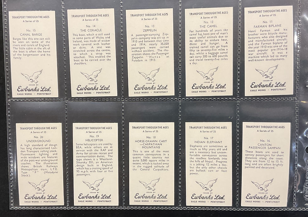 Thumbnail: Ewbanks Transport Through The Ages Black Back Confectionary Cards