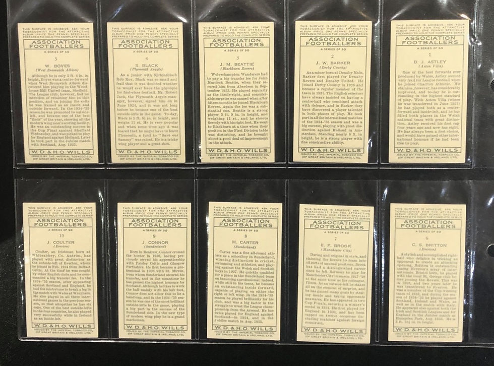 Thumbnail: Wills Association Footballers Frame Cigarette Cards