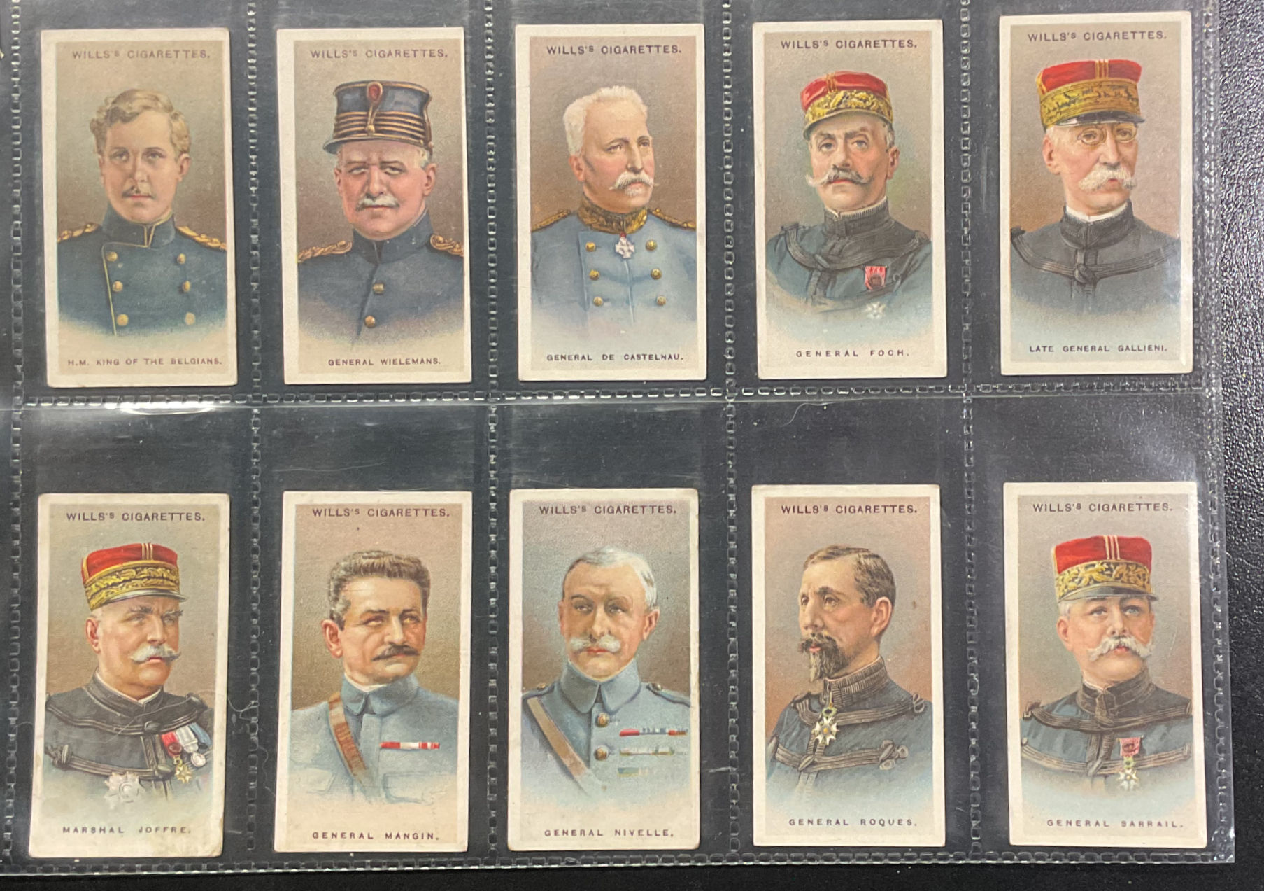 Wills Allied Army Leaders Cigarette Cards