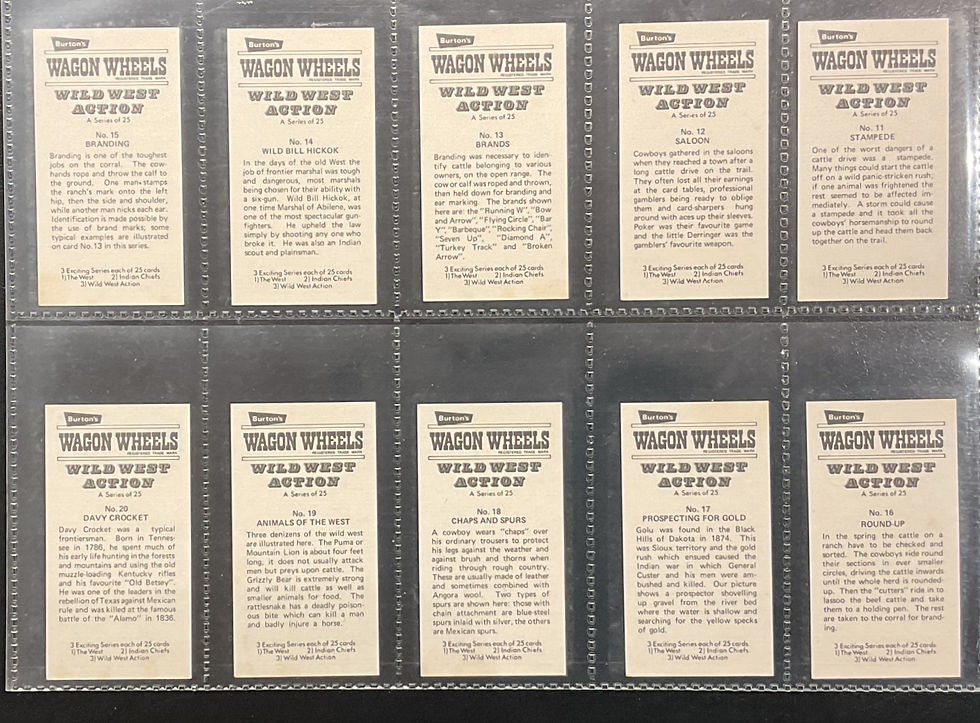 Thumbnail: Burtons Wagon Wheels Wild West Action Confectionary Cards