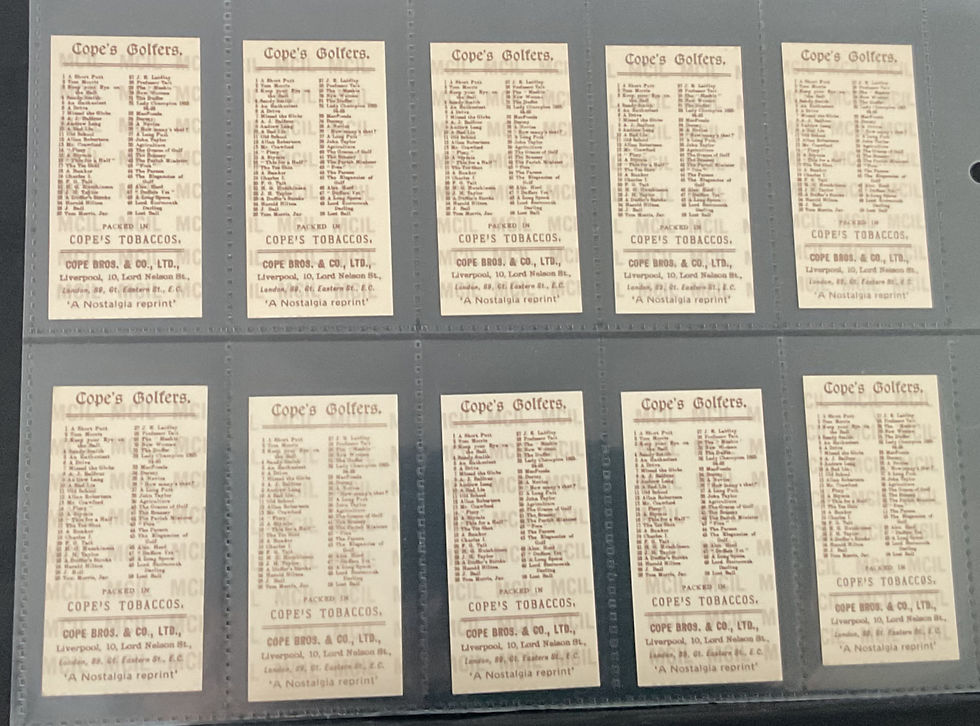 Thumbnail: Copes Golfers Reproduction Cigarette Cards