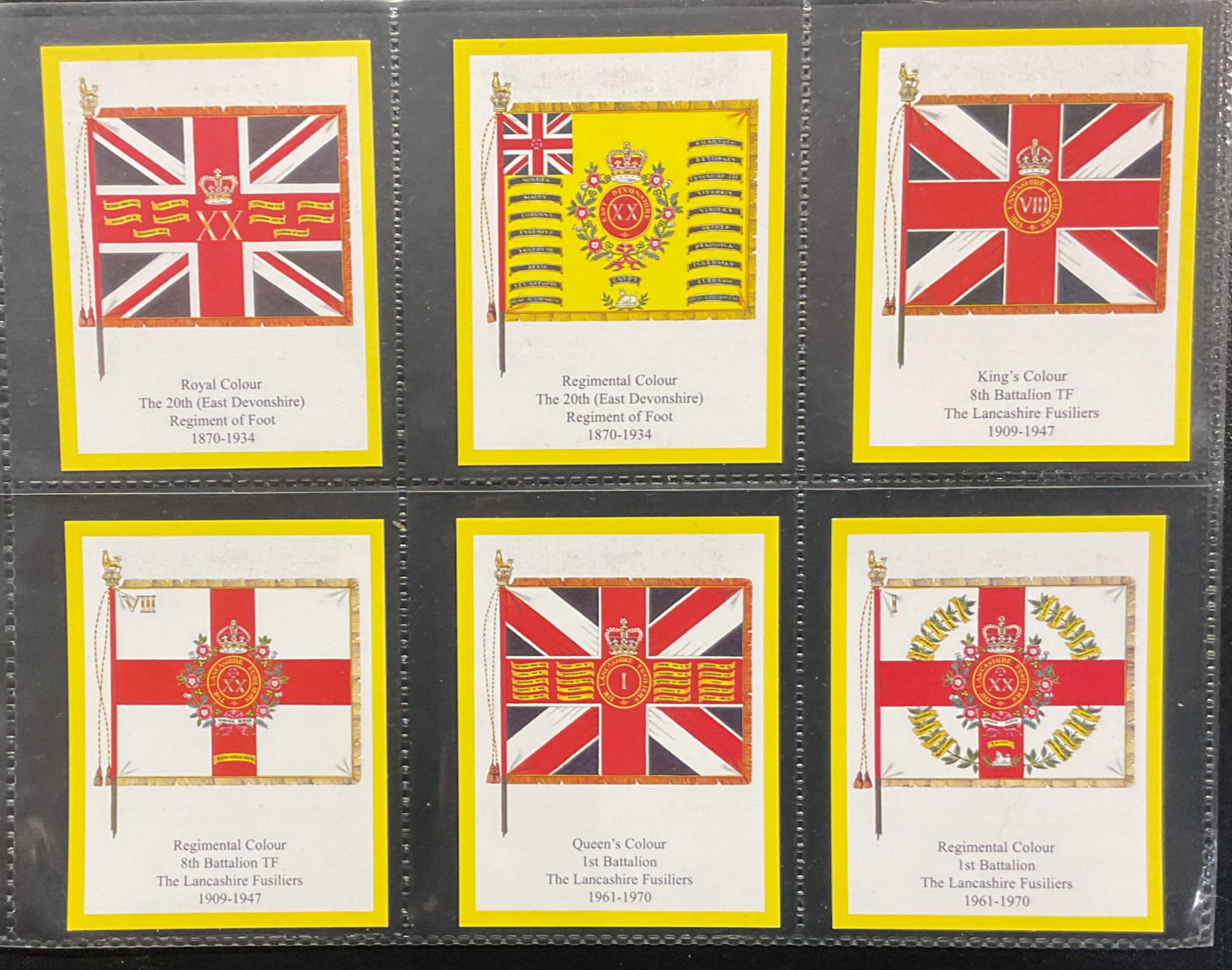 David Hunter Regimental Colours Lancashire Fusiliers Sets 1&2 Trade Cards