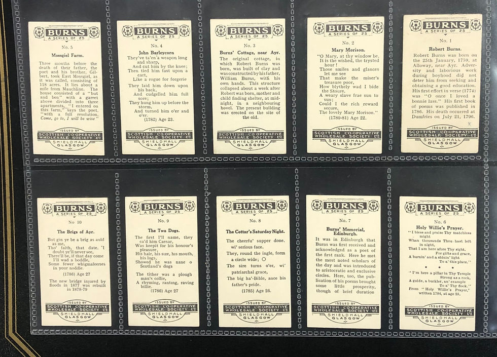 Thumbnail: Scottish C.W.S Burns Cigarette Cards