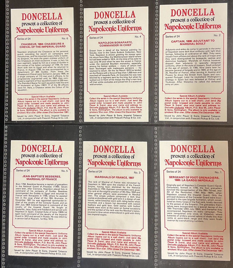 Thumbnail: Players Doncella Napoleonic Uniforms Cigar Cards