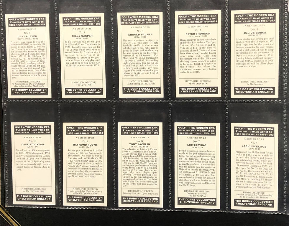 Thumbnail: Dormy Golf The Modern Era Trade Cards