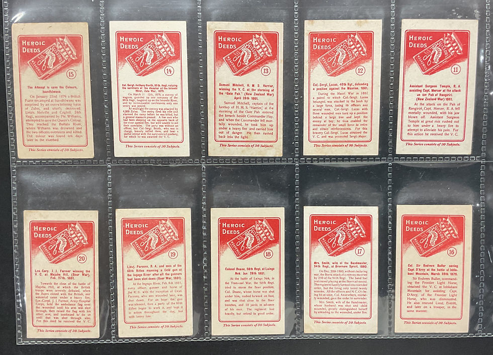 Thumbnail: Wills Scissors Heroic Deeds Cigarette Cards