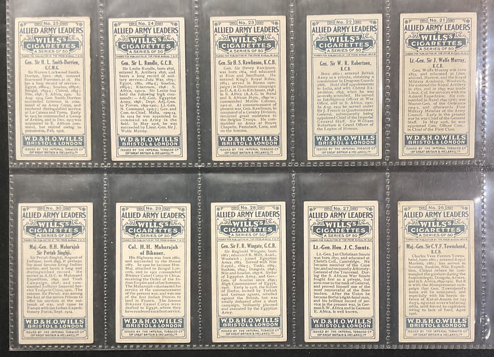 Thumbnail: Wills Allied Army Leaders Cigarette Cards