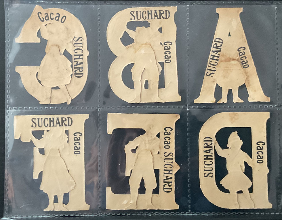 Thumbnail: Chocolat Suchard Childrens Alphabet Die Cut Confectionary Cards
