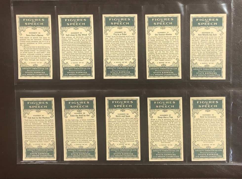 Thumbnail: Ardath Figures Of Speech Cigarette Cards