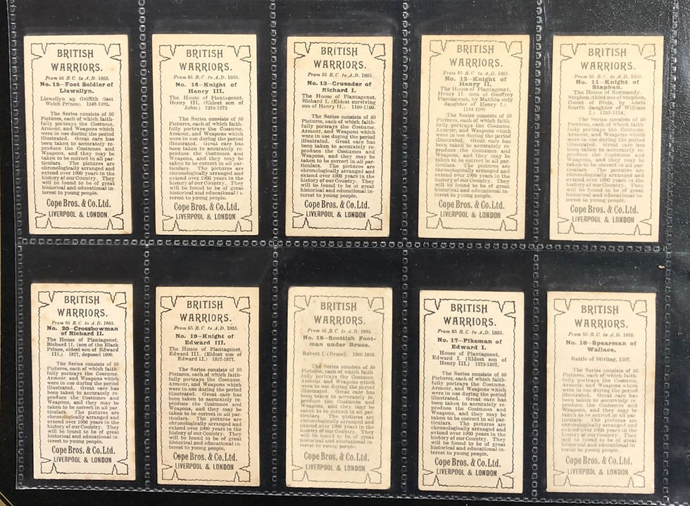 Thumbnail: Cope  British Warriors Cigarette Cards