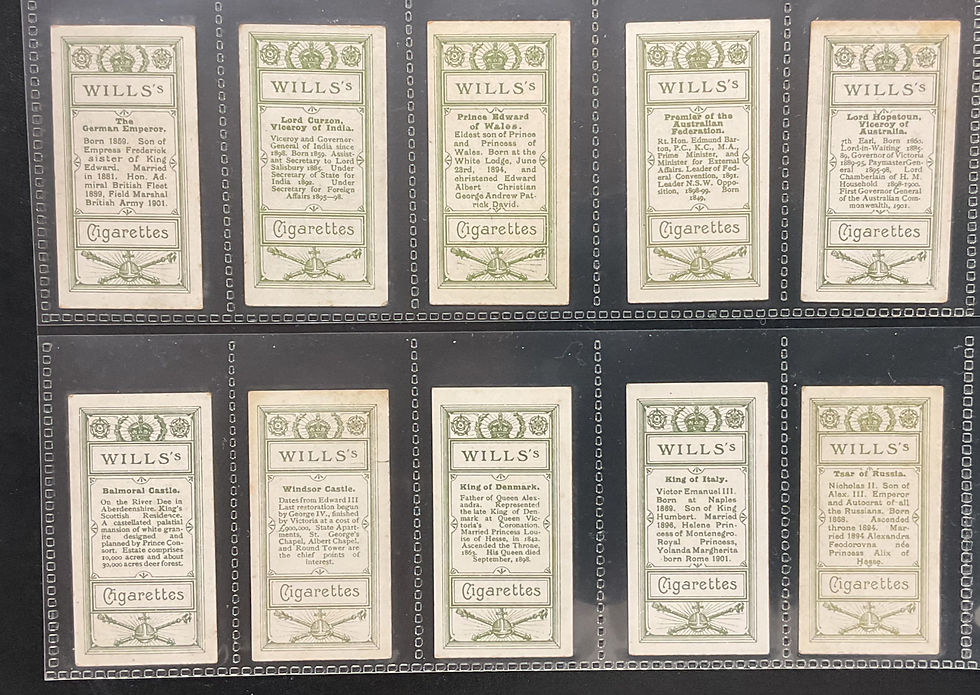 Thumbnail: Wills Coronation Series Mixed Backs Cigarette Cards