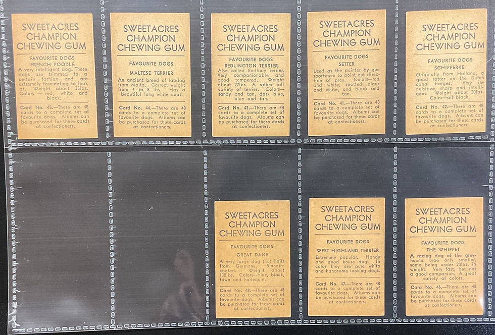 Thumbnail: Sweetacres Favoutite Dogs Australian Issue Confectionary Cards