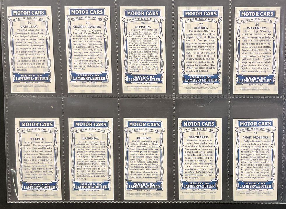 Thumbnail: Lambert & Butler Motor Cars 2nd Series Reproduction Cigarette Cards
