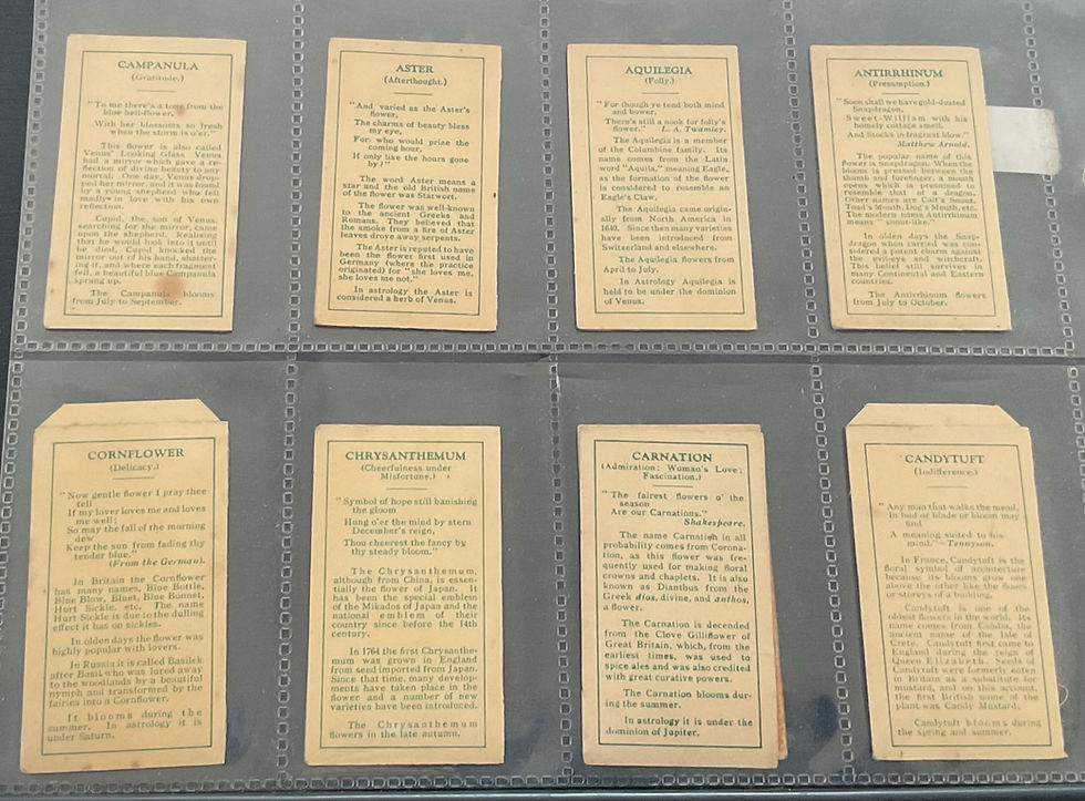 Thumbnail: Wix Kensitas Flowers 1st Series Printed Back Silk Cigarette Cards